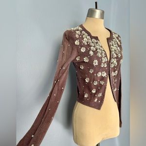 Vintage Hand Beaded Sweater XS